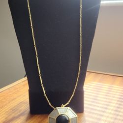 Vtg. Accessocraft Gold & Silver Tone Pendant Necklace 