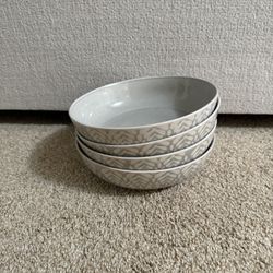 Cravings by Chrissy Teigen 4pc Stoneware 7" Dinner Bowl Set - White