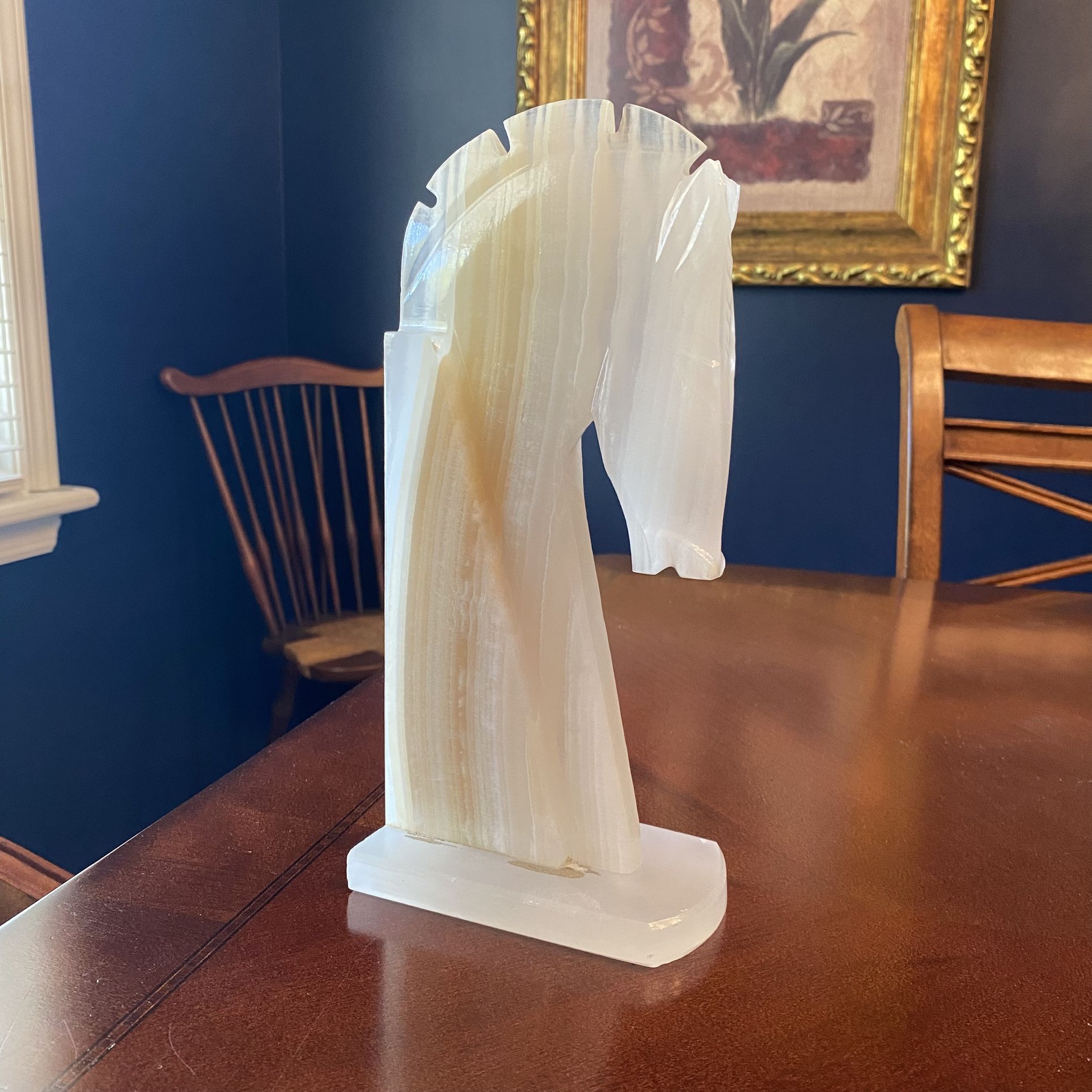 Art Deco Style Quartz Horse Head Bookend