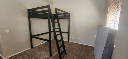 IKEA Loft Bed Frame (Full) with mattress.