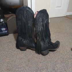 Fringe Black Boots