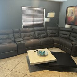 City Furniture Huge Media Sectional With 3 Recliners