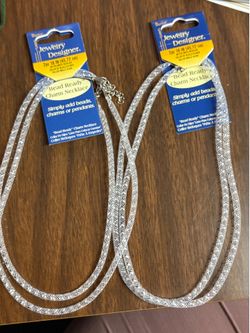 2pc White Bead Ready Craft Necklace
