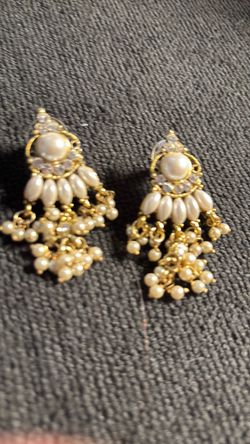 Gold-Tone Pearl Drop Earrings