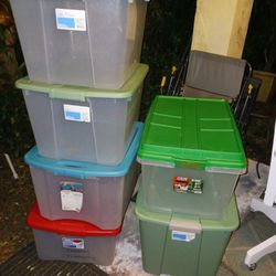 6 EX LARG NEW STORAGE BINS PAID 18 EACH SELL3 FOR15$ FIRM