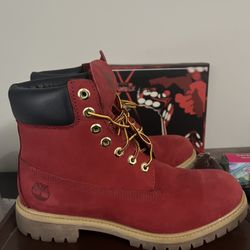 Timberland 6 Inch Premium Limited Release Patriot Red Boots. Worn Twice Size 10 