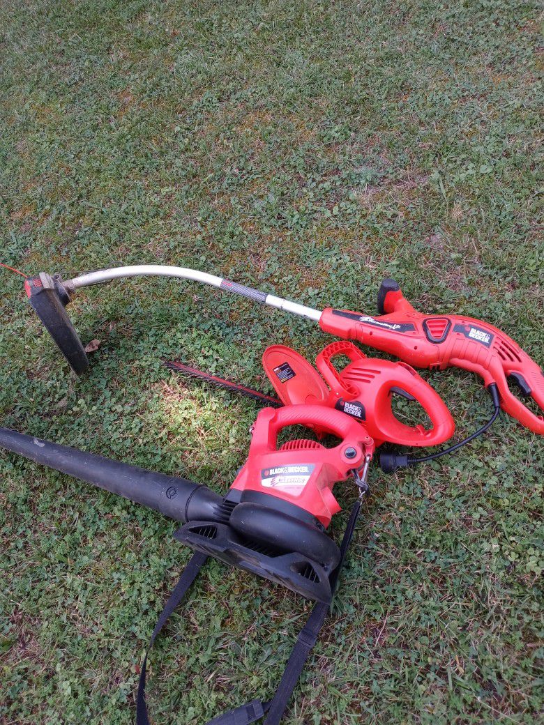 Black And Decker Hedge Trimmer, Weedeater and leaf Blower