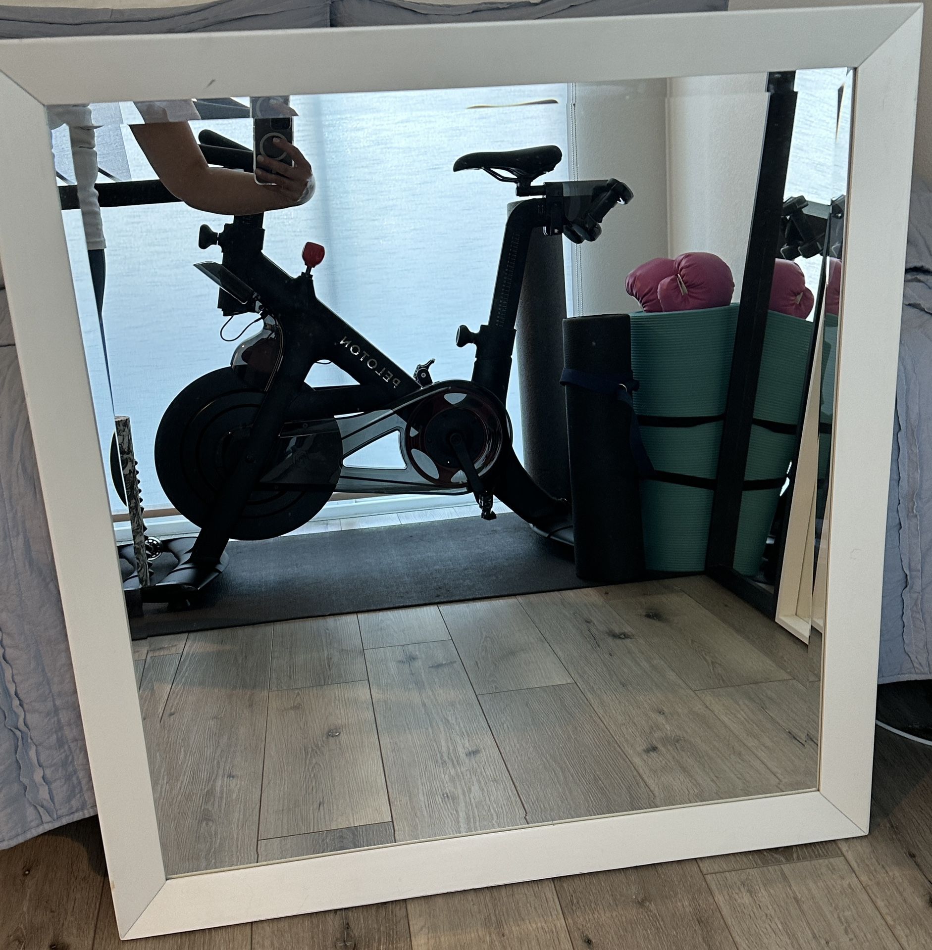 Mid Century Modern White Mirror