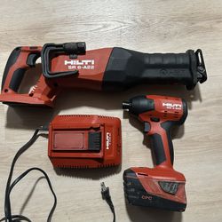 Hilti Sid 4-a22 Impact Driver Sawzall SR 6-a22 Charger One Battery 