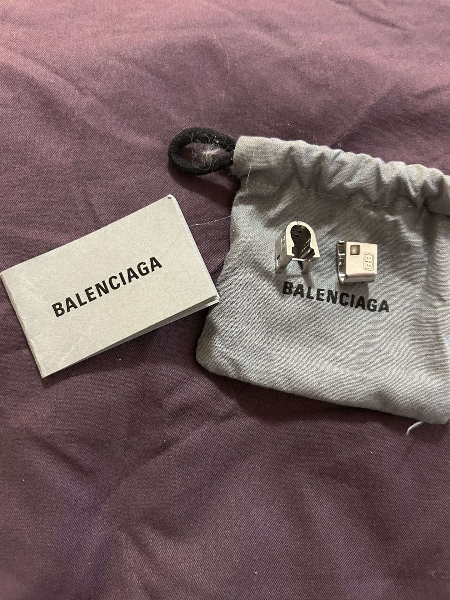 Balenciaga Ear Rings Silver Authentic
