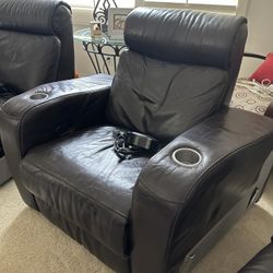 Real leather  Power Recliner Couches (black)