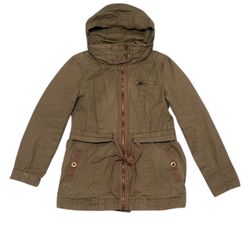 GOA Style Green & Brown Zip-Up Hooded Jacket 