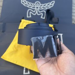 Black Buckle Red MCM Belt FIRM