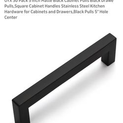Black Cabinet Hardware & Black Towel Holder 