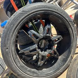 22” Black Rims Has Scraps/dings -Tires Are Bad - Sold As Is
