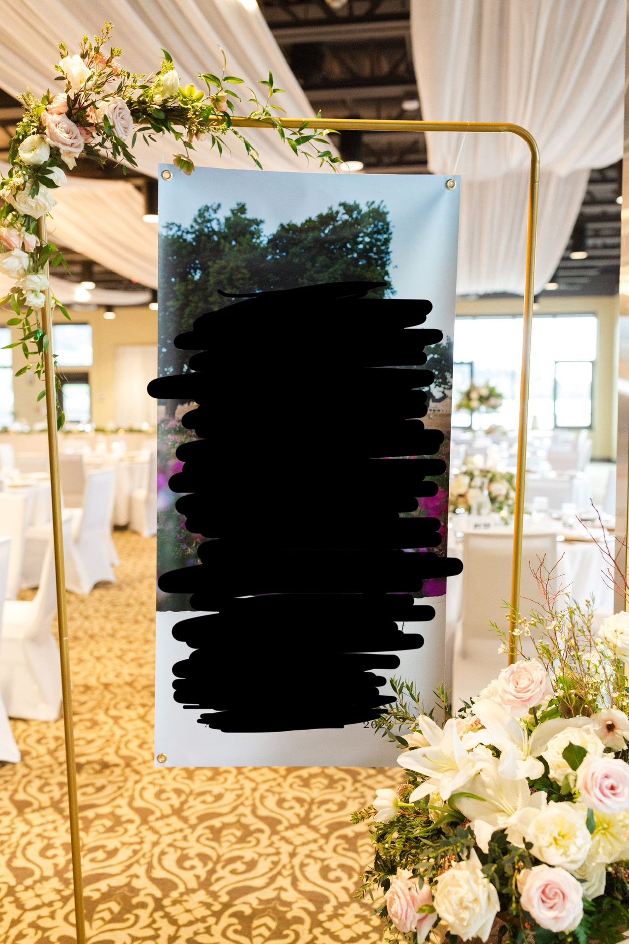 Gold Metal Sign Stand