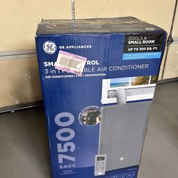 Portableaa Air Conditioner GE- 7,500 (DOE) BTU 3-in-1 Cools 300 Sq. Ft. with Dehumidifier and Remote