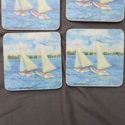 Set Of 4 Sailboat Coasters