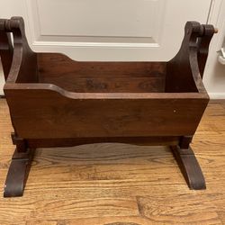 Handmade Solid Wood Swinging Baby Cradle