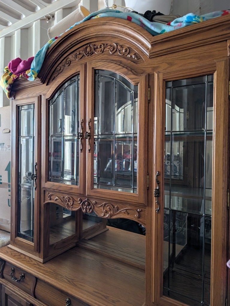 China Cabinet Buffet Solid Oak