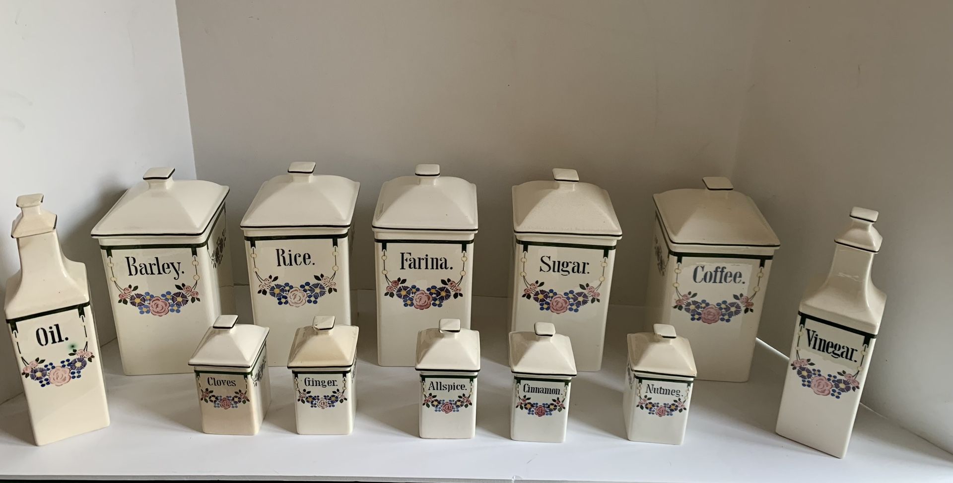 Vintage German 12 Piece Canister Set