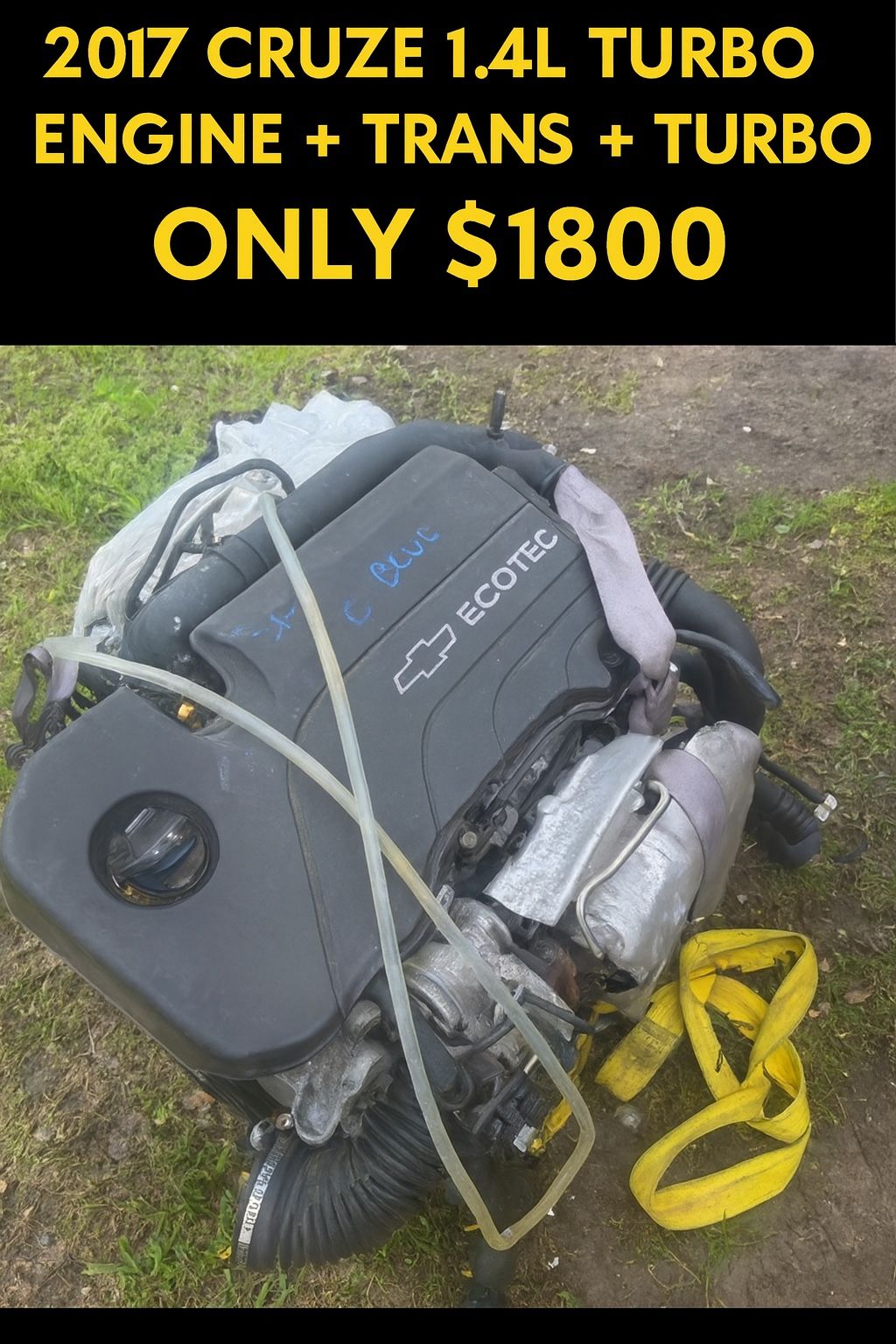 Motor +Transmission +turbo 2017 Chevrolet Cruze