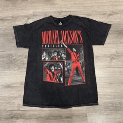 Ripple Junction Michael Jackson Triller Band Black Distressed Wash Tee Shirt Men’s Size Medium