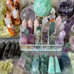 Crystal Quartz Towers, Sphere, Necklace, Bracelets