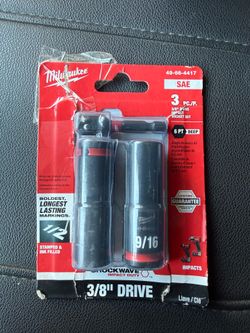 Milwaukee 3/8 Impact Sockets (1/2 & 9/16)