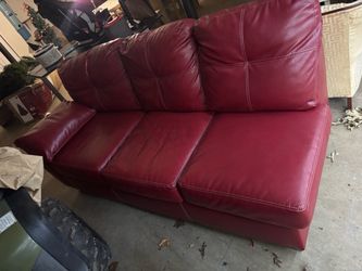 Red leather couch