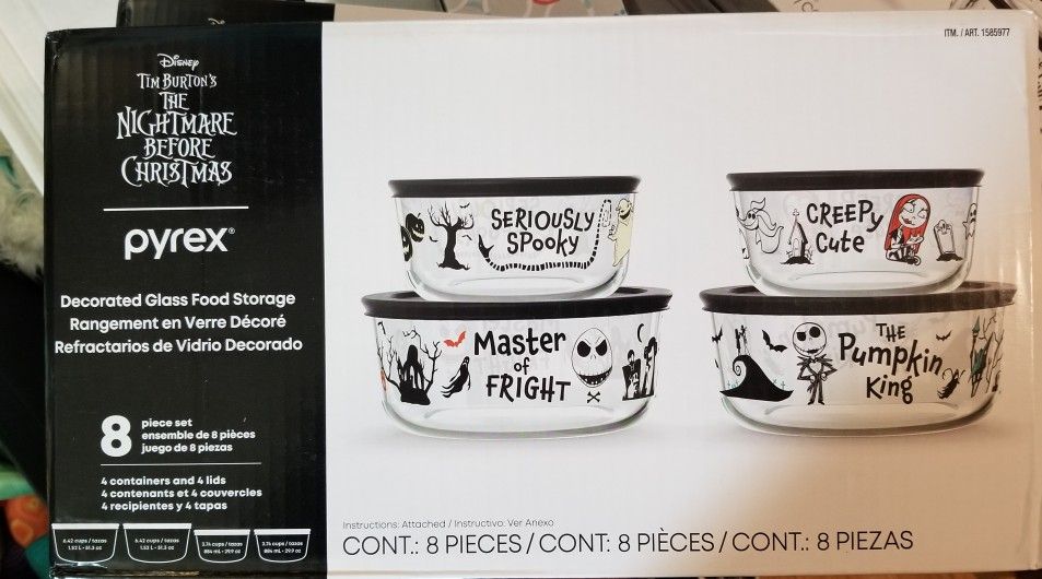 Nightmare before Christmas 8 Piece Pyrex Set