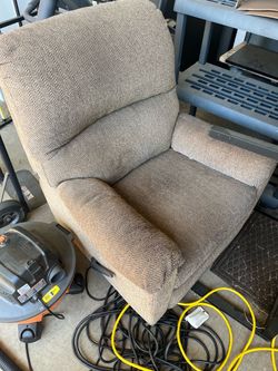 Tan Herringbone Fabric Recliner Chair
