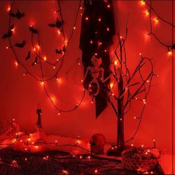 Red LED String Lights with Controller 66Ft 200led
