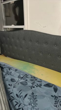 Gray Upholstered Tufted Headboard