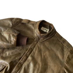Vintage LL Bean Jacket Leather Made In USA Brown Men’s Large