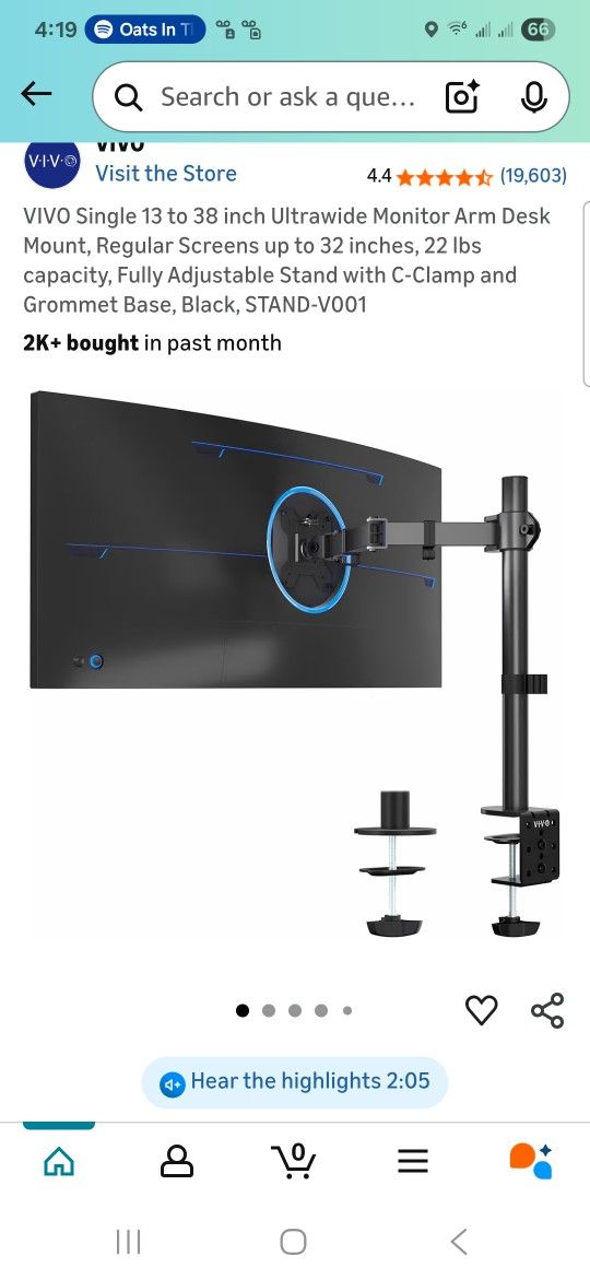 Ultrawide Monitor Arm Desk Mount