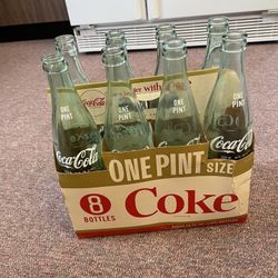 Vintage 1960’s Coca Cola CARTON LOT OF 8 - 16 oz bottles