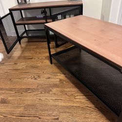 Coffee Table And TV Stand Shelf Combo