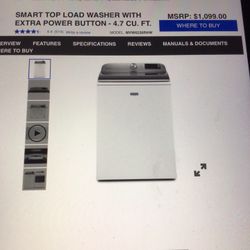 Maytag Smart Top Load  Washer W/ Power Bottom 4.7 Cu.Ft (Brand New ) 📦