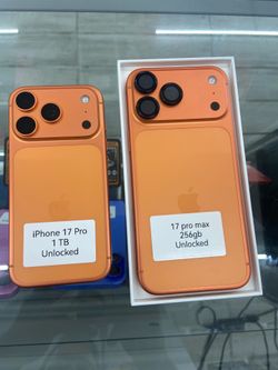 17 Pro Max unlocked. Cash or $50 down w approval
