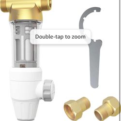 Besdor Swater 2 Spin Down Sediment Filter for Well Water, Backwash Reusable Whole House Pre-Filter System, 40 Micron, 316L Stainless Steel Mesh