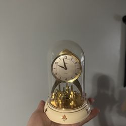 Vintage Staiger 8-Day Anniversary Clock w/Glass Dome - Needs Repairs & Parts