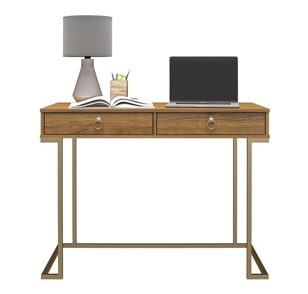 Modern Computer desk with gold accent, Home accent table