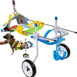 Adjustable Dog Cart, Animal Exercise Wheels Pet/Doggie cart Light Weight, Easy Assemble (7-Size)(XSLW)