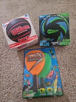 Brand New Basketball,Playground glow in the dark ball and power spin play paddle