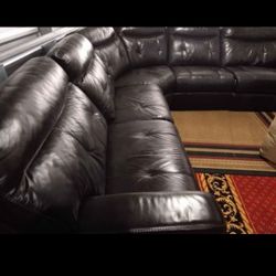 SECTIONAL GENUINE LEATHER RECLINER ELECTRIC BLACK... DELIVERY SERVICE AVAILABLE ✅🚚💥