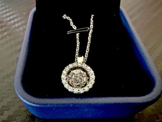 925 Sterling Silver “Dancing” Moissanite Necklace for Women