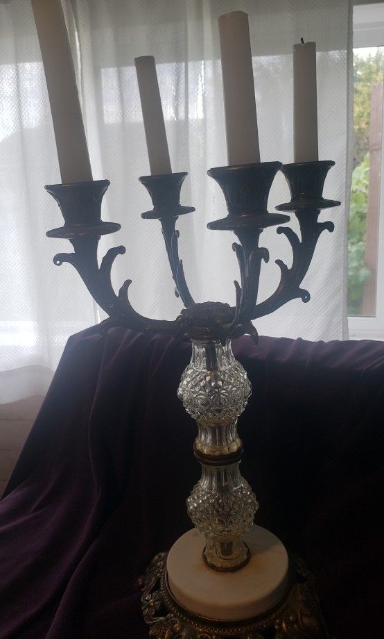 2 antique candelabras