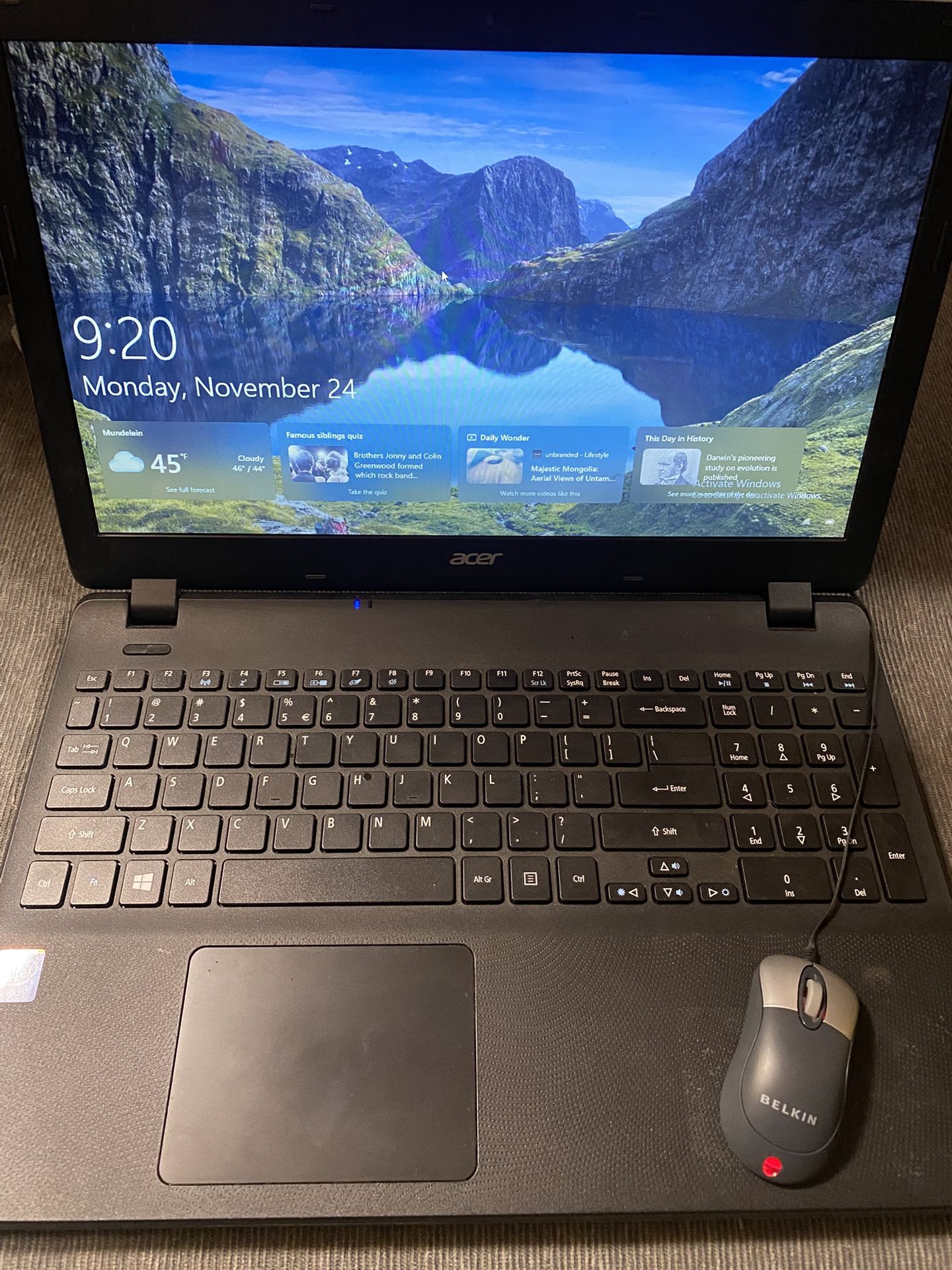 Acer 15.6” Laptop w/charger