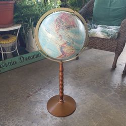 Vintage World Globe On Stand 